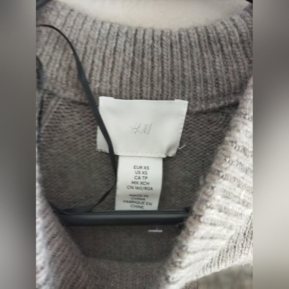 H&M Taupe Melange Cozy Knit Bodycon Longline Sweater Dress XS. - Picture 7 of 10